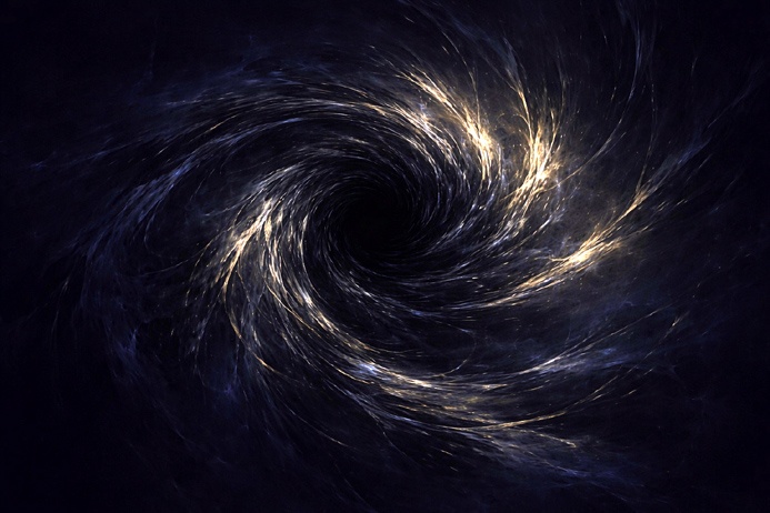 Dark compressed coil suspending in indigo void representing hidden thresholds of consciousness and subconscious resistance.
