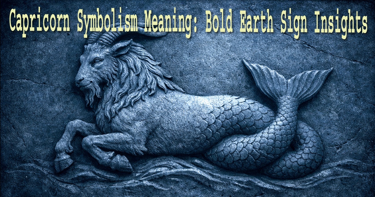 Stone relief carving of the sea-goat figure representing Capricorn symbolism