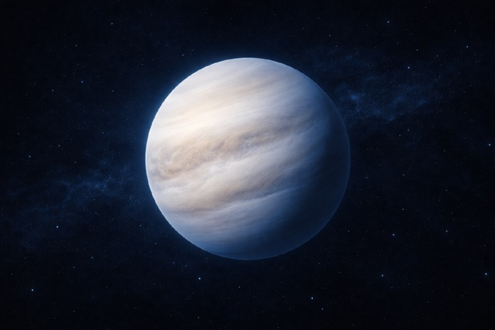 The planet Venus in space, illustrating its role in Libra symbolism through planetary rulership