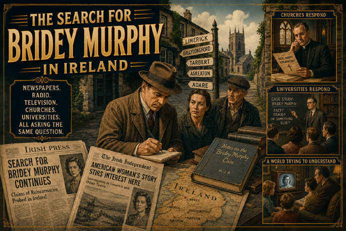 Investigators searching Ireland for evidence connected to the Bridey Murphy case.