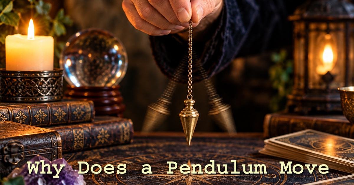 Why does a pendulum move Brass pendulum swinging while held between a person's fingers