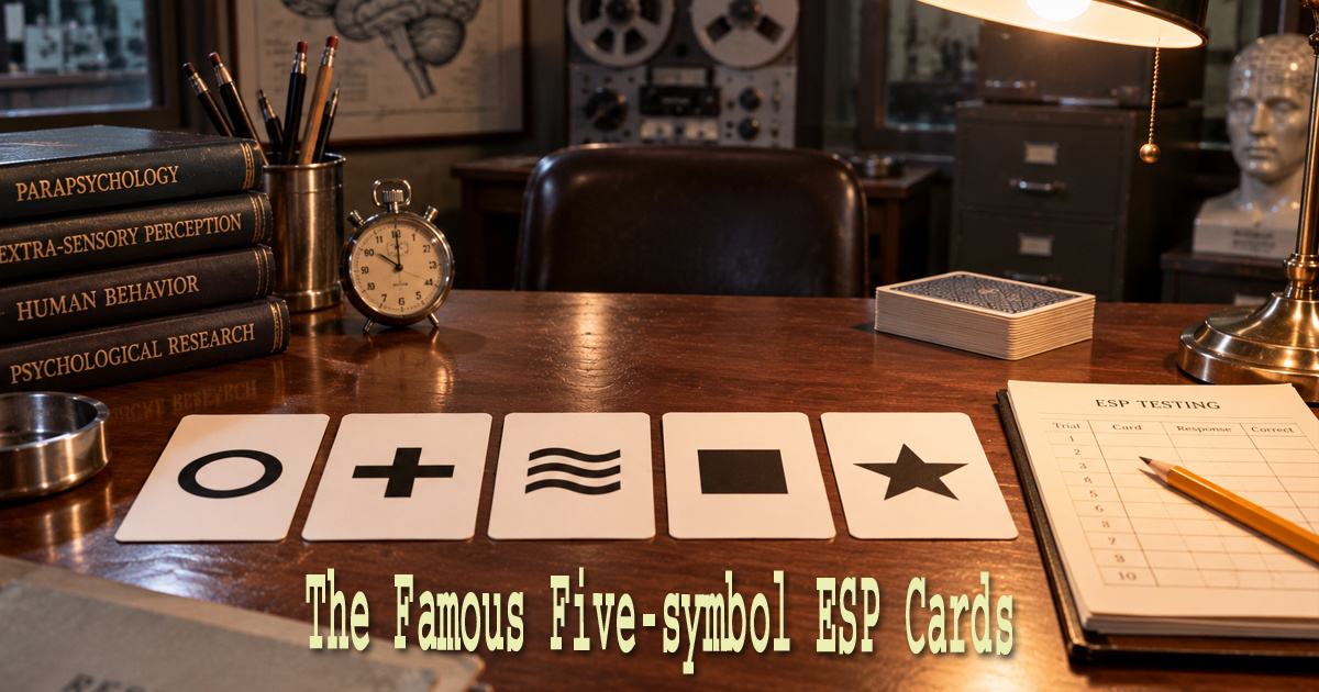 Zener cards review showing the five classic ESP symbols